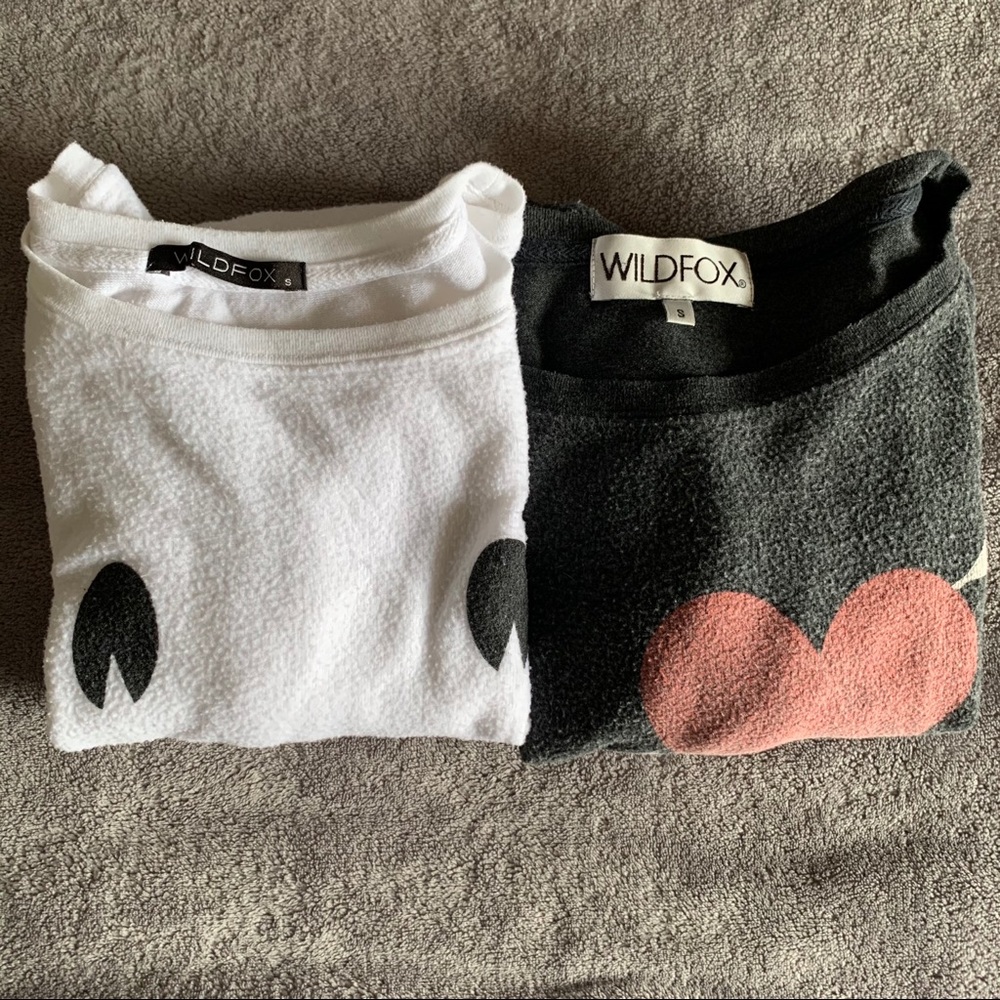 Two Wildfox sweaters in size S, made in USA